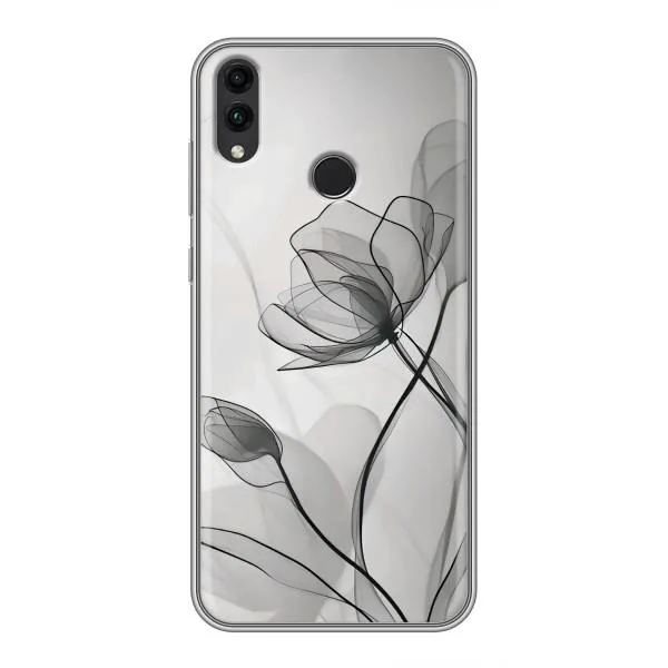 Чехол с принтом «Черные цветы» для Huawei Honor 8C Чехол с принтом «Черные цветы» для Huawei Honor 8C