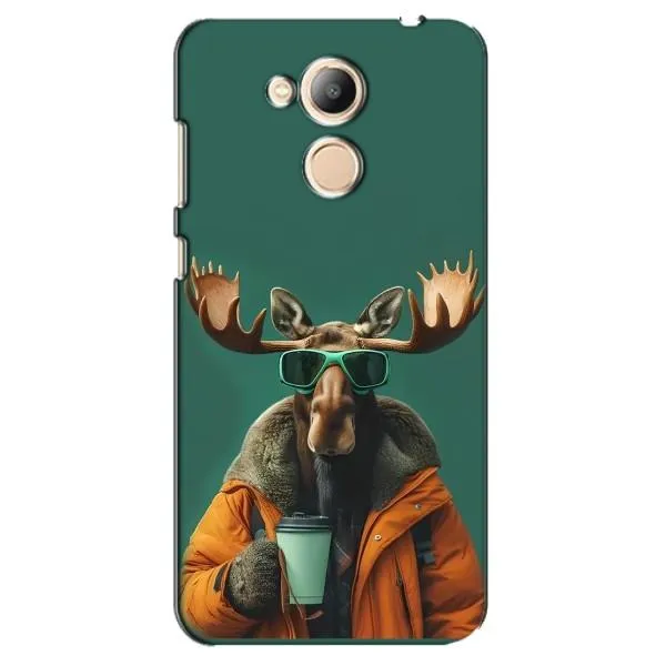 Чехол с принтом «Лось с кофе» для Huawei Honor 6c Pro