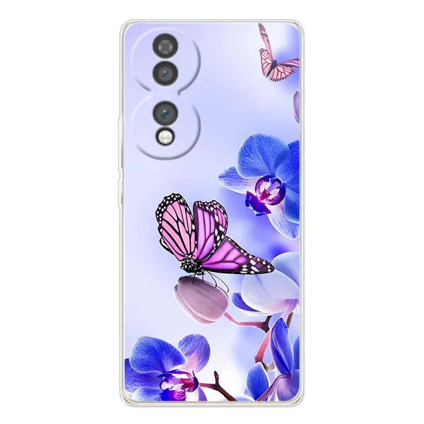 Чехол с принтом «Бабочка на цветочке» для Huawei Honor 70