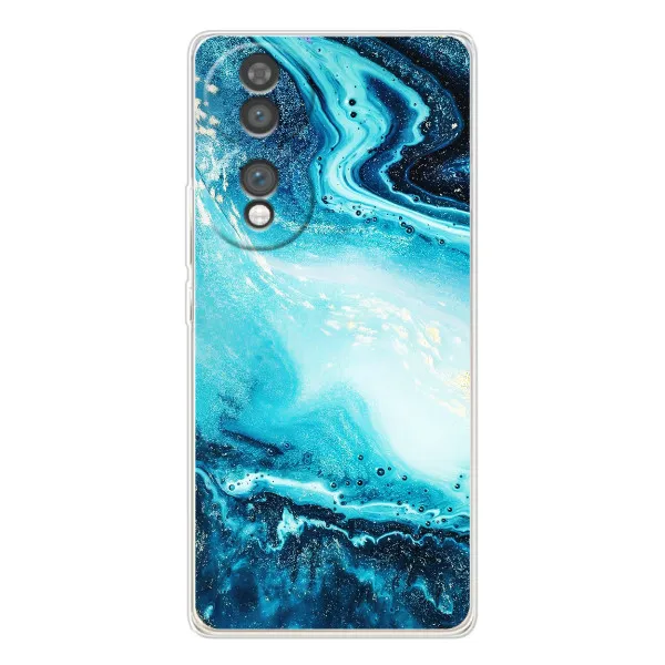 Чехол с принтом «Голубой мрамор» для Huawei Honor 70