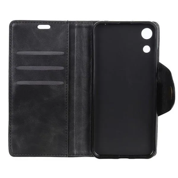 Чехол-книжка Leather Wallet Case для Huawei Honor Play 8A — Черный — фото 2