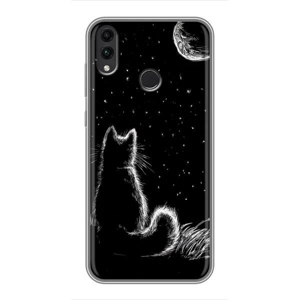 Чехол с принтом «Котик и луна» для Huawei Honor 8X