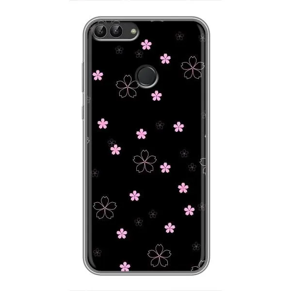 Чехол с принтом «Розовые цветы на черном» для Huawei Honor 9 Lite