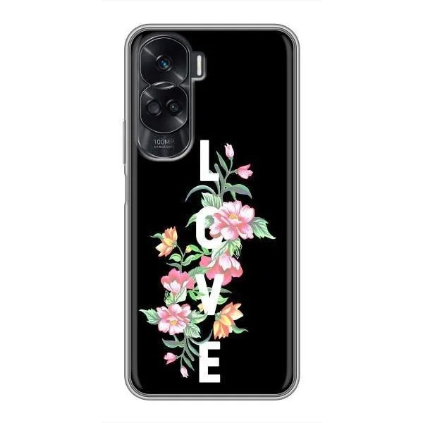 Чохол з принтом «Квіти LOVE» для Huawei Honor 90 Lite