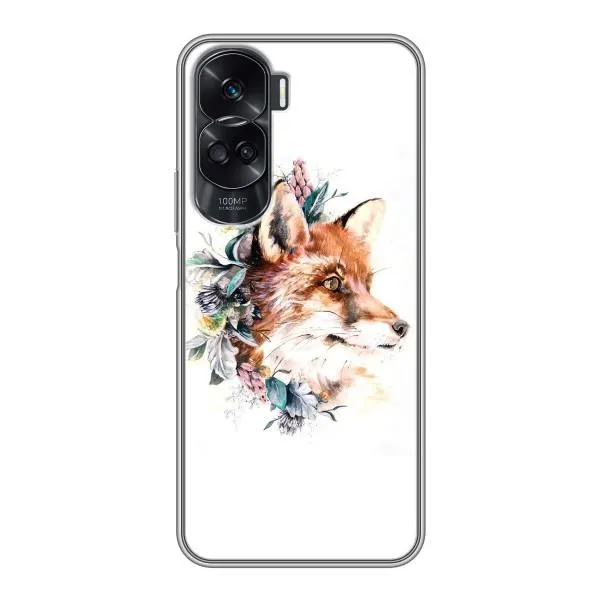 Чехол с принтом «Лисичка в цветочках» для Huawei Honor 90 Lite