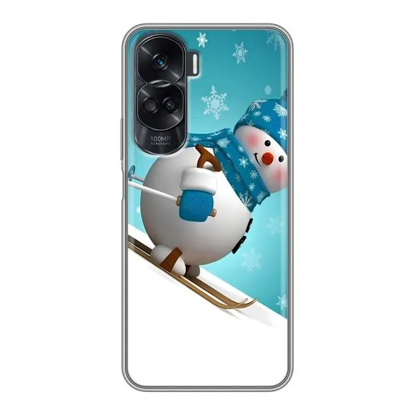 Чехол с принтом «Снеговик на лыжах» для Huawei Honor 90 Lite