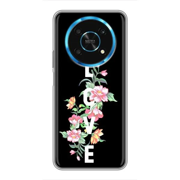 Чехол с принтом «Цветы LOVE» для Huawei Honor Magic 6 Lite 5G