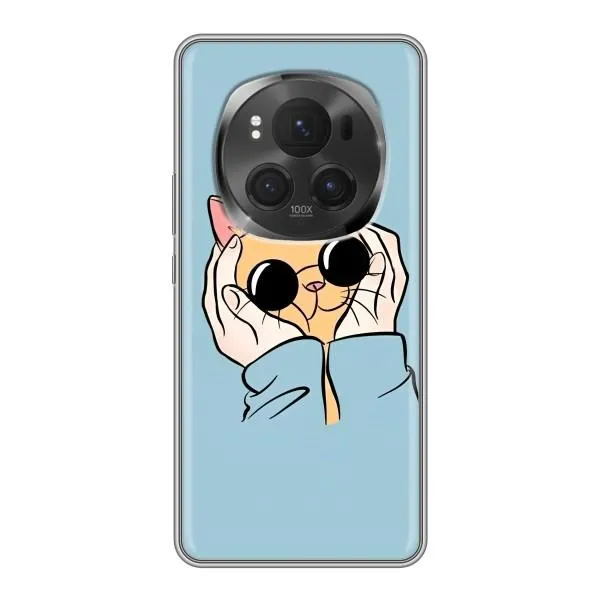 Чохол з принтом «Котик в окулярах» для Huawei Honor Magic 6 Pro