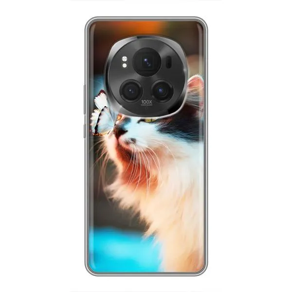 Чохол з принтом «Котик з метеликом» для Huawei Honor Magic 6 Pro