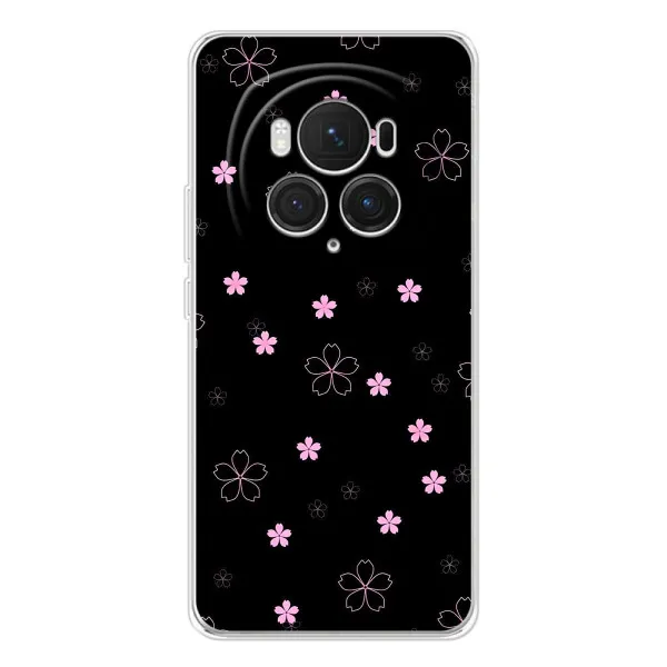Чехол с принтом «Розовые цветы на черном» для Huawei Honor Magic 7 Pro