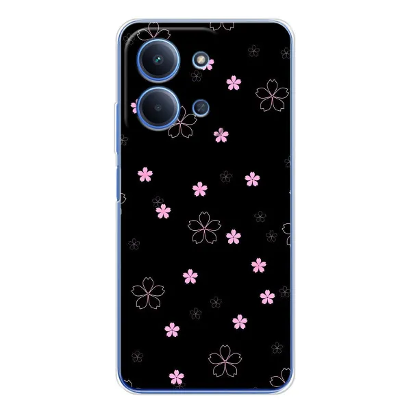 Чехол с принтом «Розовые цветы на черном» для Huawei Honor Play 11 Plus