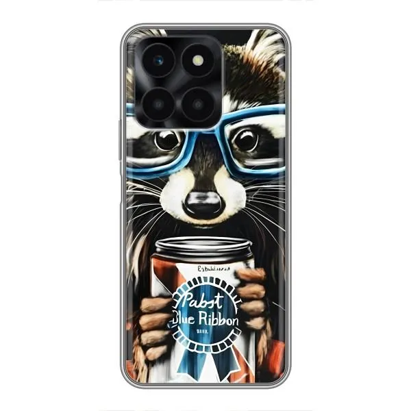 Чехол с принтом «Енот с банкой» для Huawei Honor X6a
