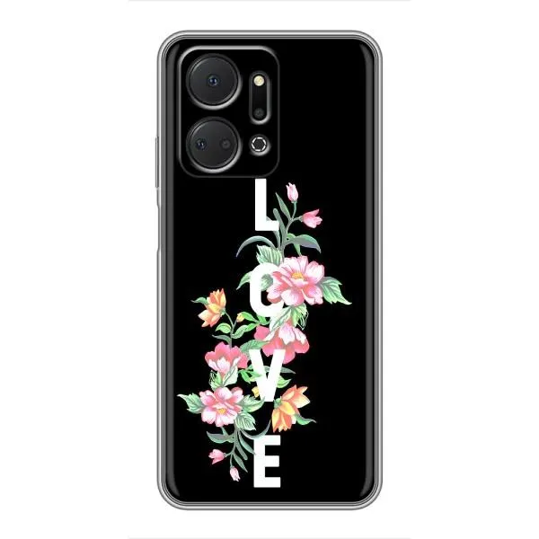 Чехол с принтом «Цветы LOVE» для Huawei Honor X7a