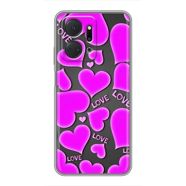 Чехол с принтом «Pink hearts» для Huawei Honor X7a