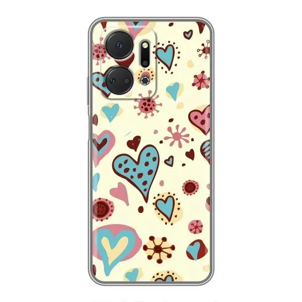 Чехол с принтом «Сердечки» для Huawei Honor X7a