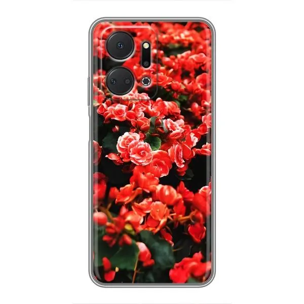 Чехол с принтом «Цветы красные» для Huawei Honor X7a