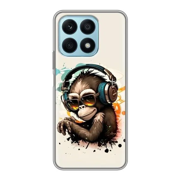 Чехол с принтом «Макака в наушниках» для Huawei Honor X8a Чехол с принтом «Макака в наушниках» для Huawei Honor X8a