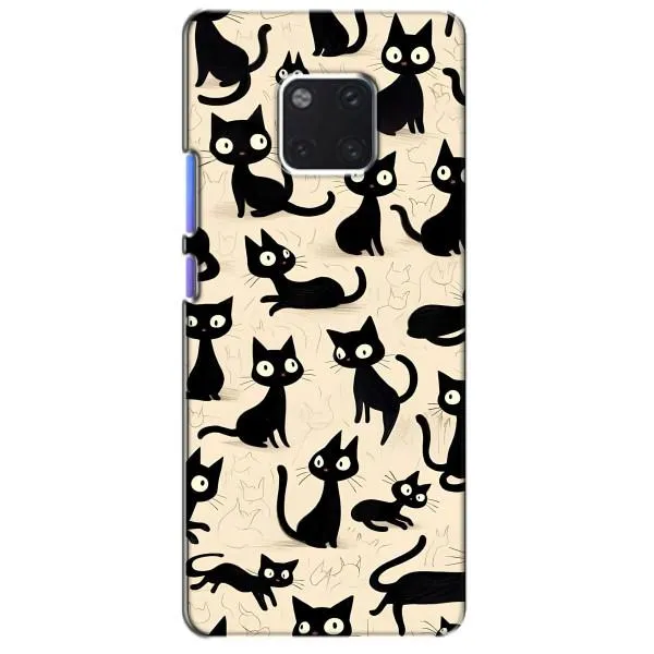 Чохол з принтом «Чорні коти» для Huawei Mate 20 Pro (LYA-L09, LYA-L29)