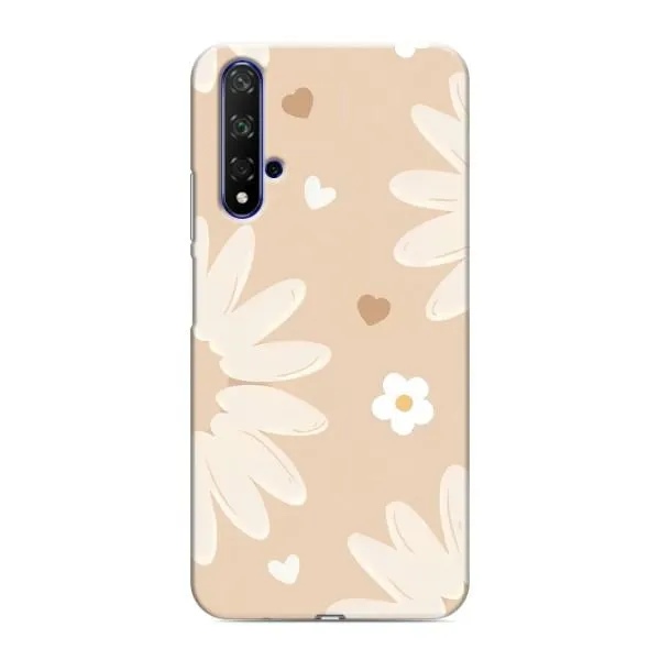 Чехол с принтом «Бежевые цветы» для Huawei Nova 5T