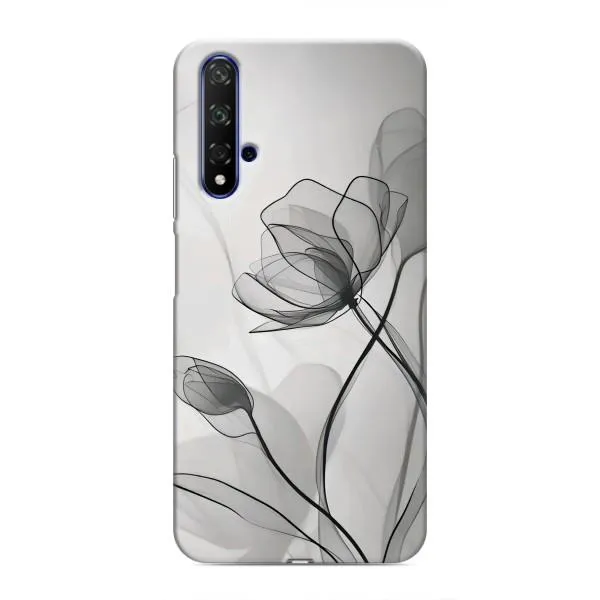 Чехол с принтом «Черные цветы» для Huawei Nova 5T