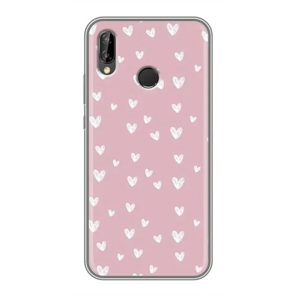Чехол с принтом «Сердечки на розовом» для Huawei P Smart 2019