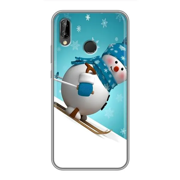 Чехол с принтом «Снеговик на лыжах» для Huawei P Smart 2019