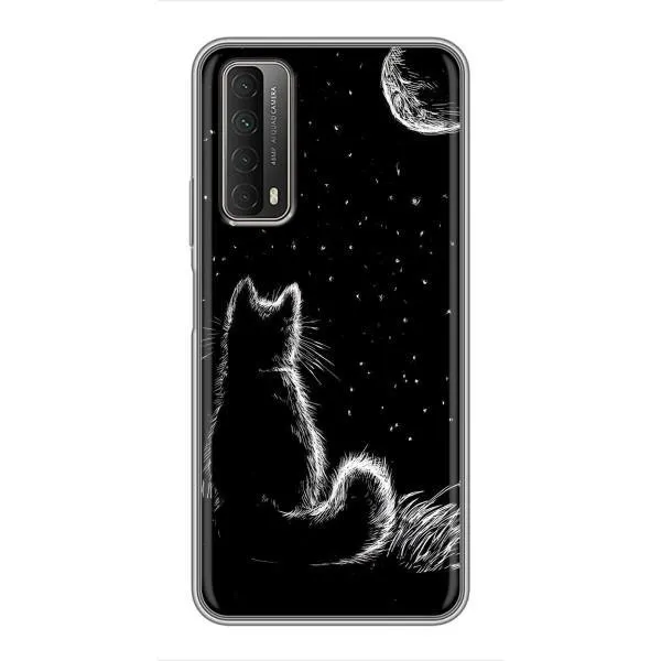 Чехол с принтом «Котик и луна» для Huawei P Smart 2021 Чехол с принтом «Котик и луна» для Huawei P Smart 2021