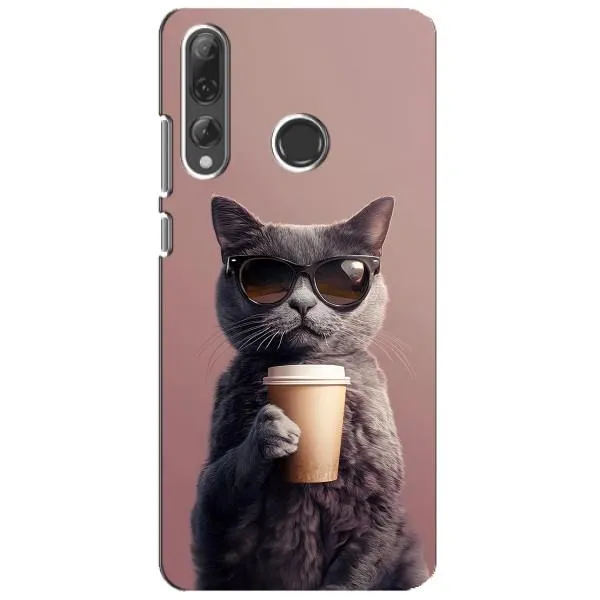 Чехол с принтом «Кот с кофе» для Huawei P Smart Plus 2019
