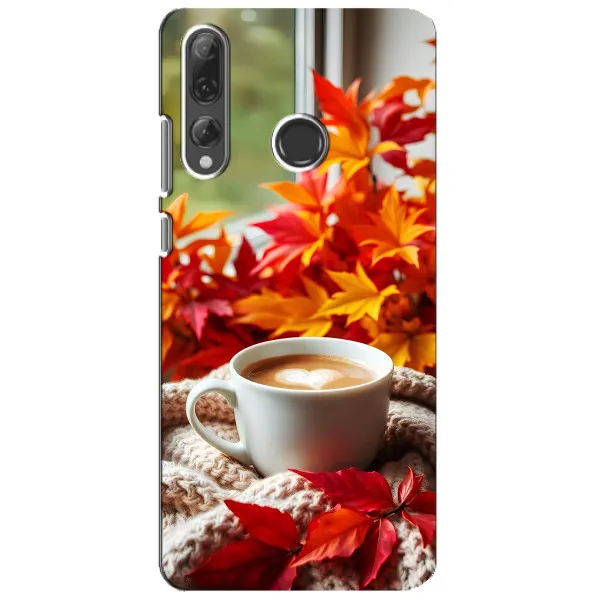 Чохол з принтом «Кава та листя» для Huawei P Smart Plus 2019