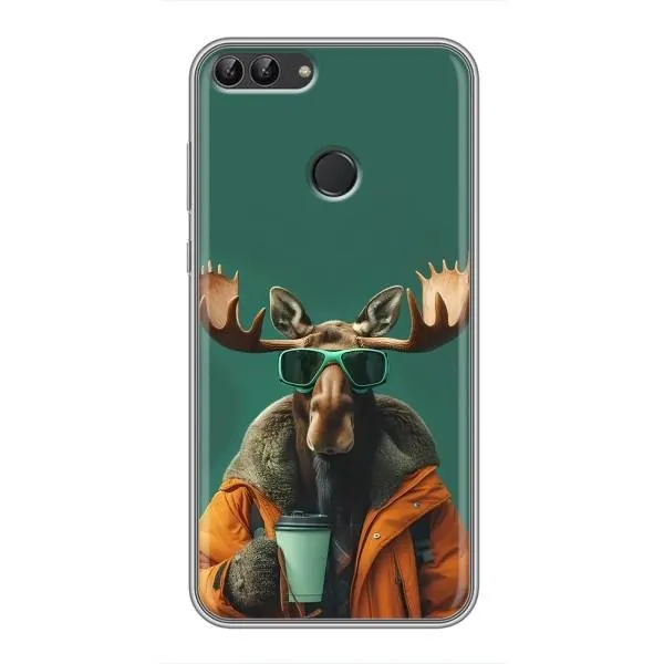 Чехол с принтом «Лось с кофе» для Huawei P Smart (Enjoy 7s, FIG-LA1) Чехол с принтом «Лось с кофе» для Huawei P Smart (Enjoy 7s, FIG-LA1)