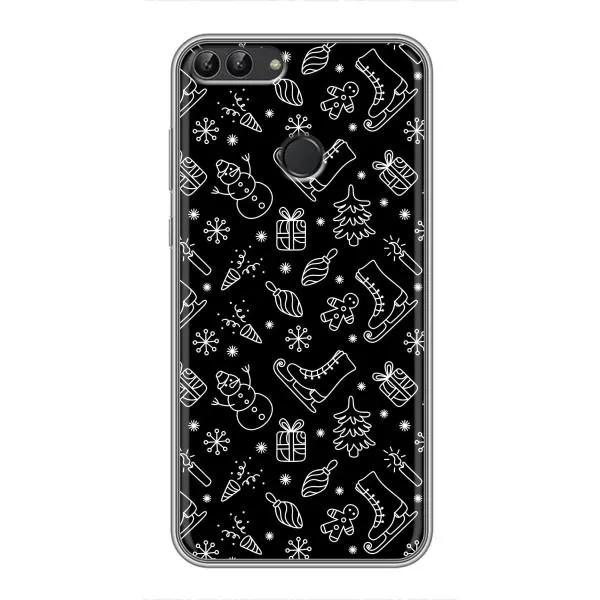 Чехол с принтом «Новогодний фон» для Huawei P Smart (Enjoy 7s, FIG-LA1)