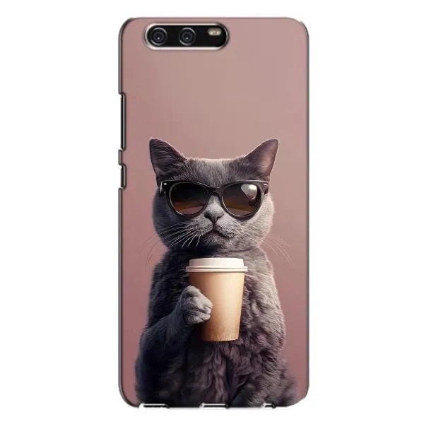 Чехол с принтом «Кот с кофе» для Huawei P10 Plus (VKY)