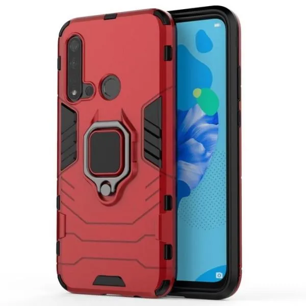 Захисний чохол Transformer Ring для Huawei P20 Lite 2019 (TPU + пластик) — Червоний — фото 5