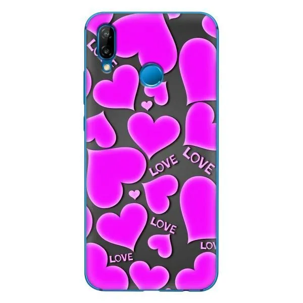 Чехол с принтом «Pink hearts» для Huawei P20 Lite (2019)