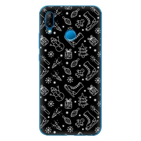Чехол с принтом «Новогодний фон» для Huawei P20 Lite (2019)