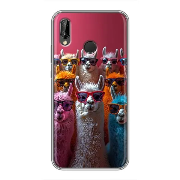 Чехол с принтом «Ламы в очках» для Huawei P20 Lite (ANE-L02)
