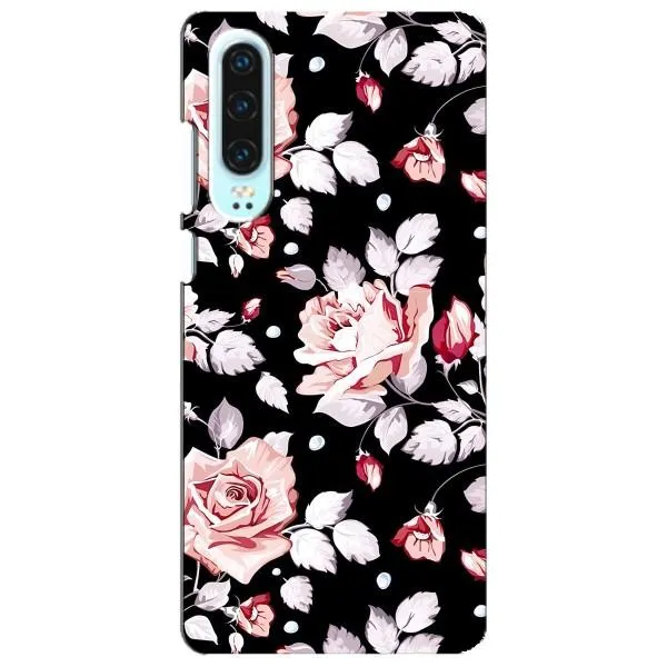 Чехол с принтом «Цветочки на черном» для Huawei P30