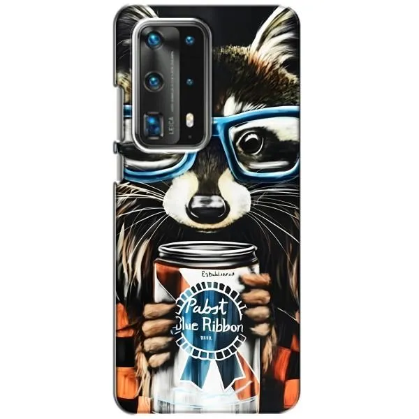 Чехол с принтом «Енот с банкой» для Huawei P40