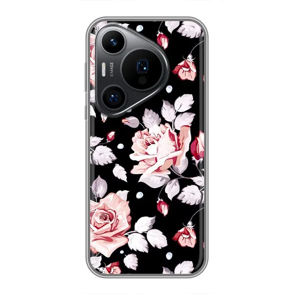 Чохол з принтом «Квіти на чорному» для Huawei Pura 70 PRO