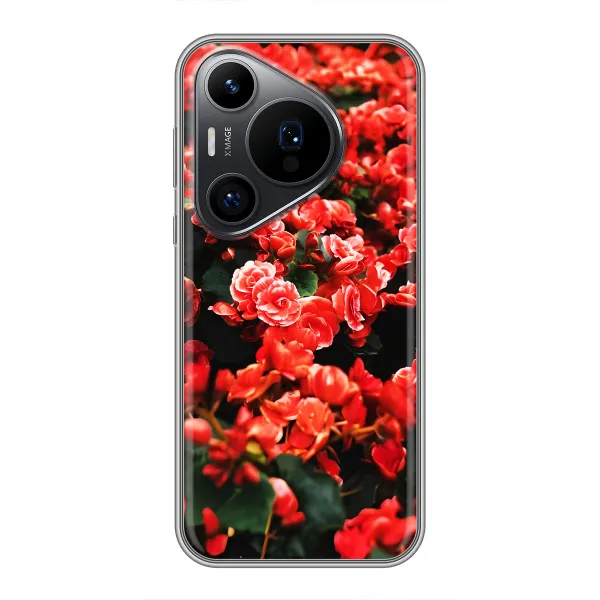 Чохол з принтом «Квіти червоні» для Huawei Pura 70 PRO