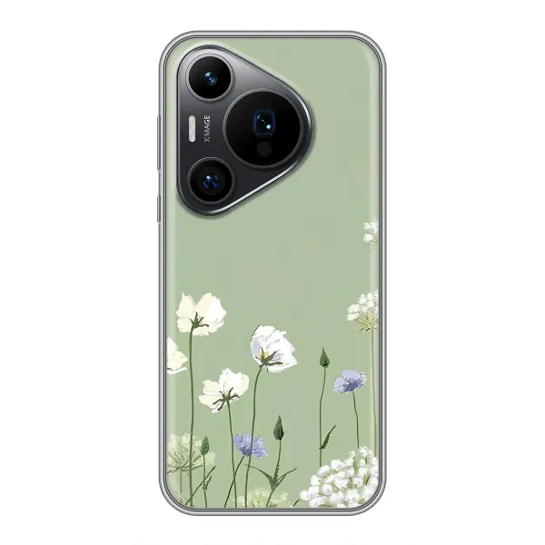 Чехол с принтом «Цветы на зеленом» для Huawei Pura 70 PRO