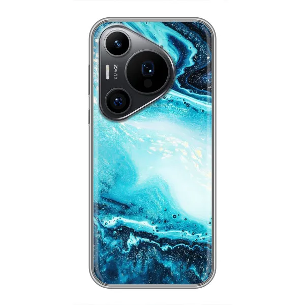 Чохол з принтом «Блакитний мрамор» для Huawei Pura 70 PRO