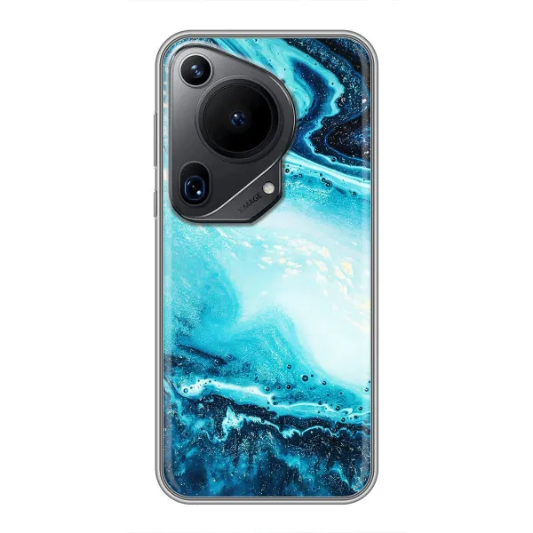 Чехол с принтом «Голубой мрамор» для Huawei Pura 70 Ultra