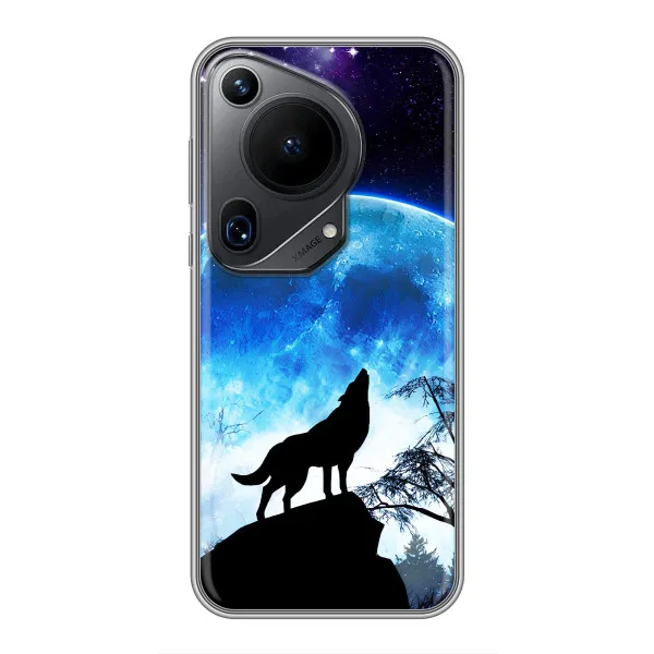 Чехол с принтом «Волк на луну» для Huawei Pura 70 Ultra