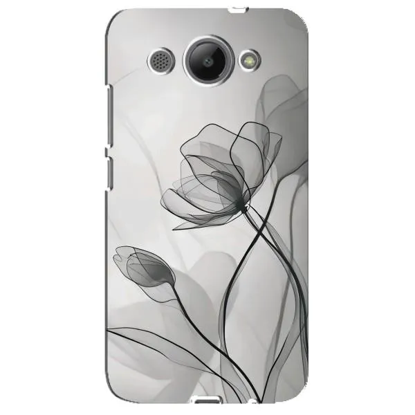 Чехол с принтом «Черные цветы» для Huawei Y3 2017