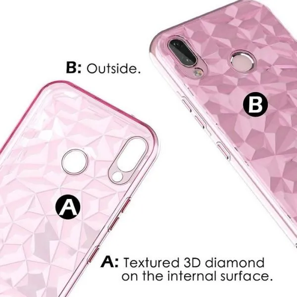 Чехол-бампер AirCAse Transparent Diamond для Huawei Y6 2019/ Y6 Prime 2019 — Розовый — фото 2 Чехол-бампер AirCAse Transparent Diamond для Huawei Y6 2019/ Y6 Prime 2019 — Розовый — фото 2