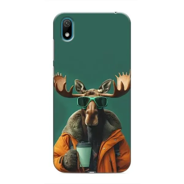 Чохол з принтом «Лось з кавою» для Huawei Y6 Pro (2019)/ Y6 Prime 2019