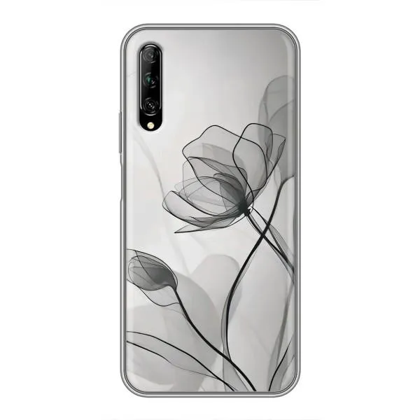 Чехол с принтом «Черные цветы» для Huawei Y7 Pro 2019