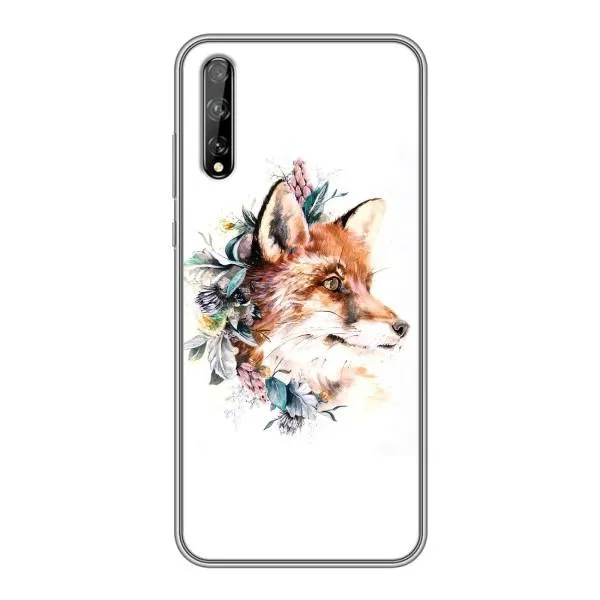 Чехол с принтом «Лисичка в цветочках» для Huawei P Smart S / Y8p (2020)