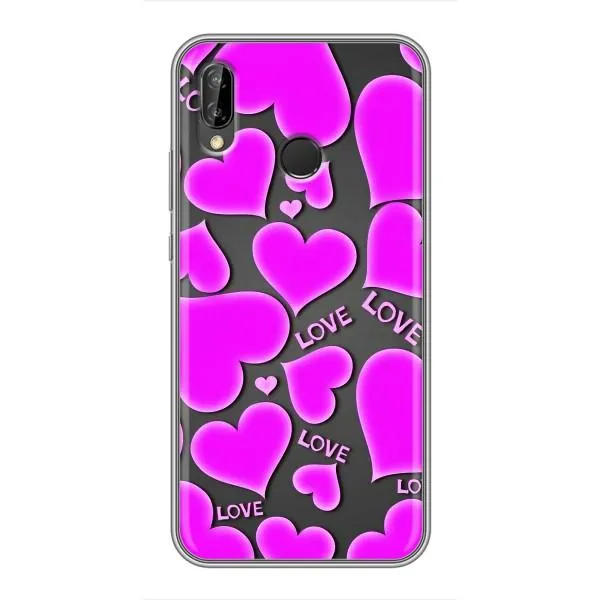 Чехол с принтом «Pink hearts» для Huawei Y9 2019 / Enjoy 9 Plus